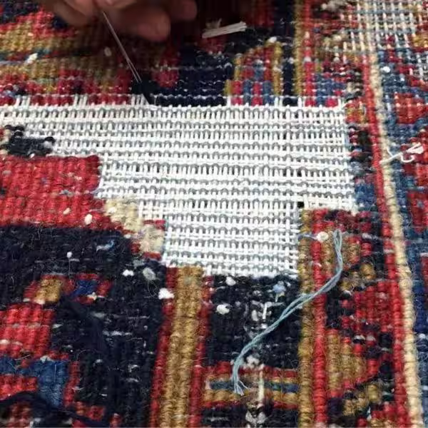 Antique rug restoration for fragile heirloom rugs involving structural stabilisation, colour repair and fibre-safe conservation by The Rug Guru