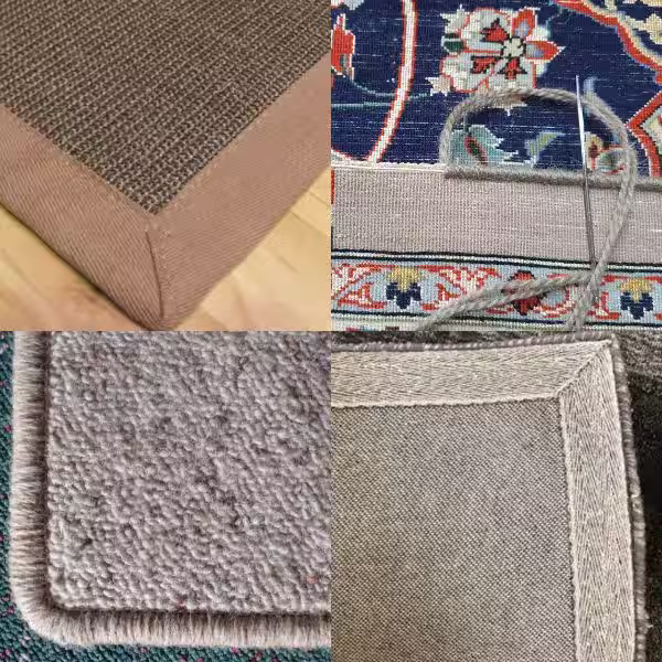Professional rug edging and binding service in Auckland to reinforce and finish handmade, Persian and Oriental rug edges