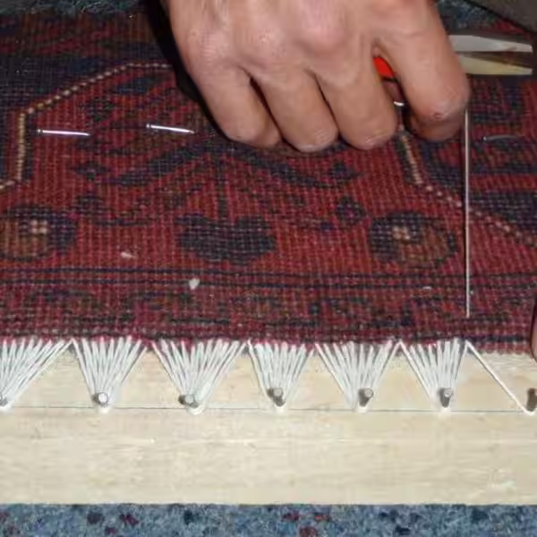 Professional rug tassel and fringe addition service in Auckland by The Rug Guru, restoring and replacing missing fringe with precise hand finishing and restoration techniques