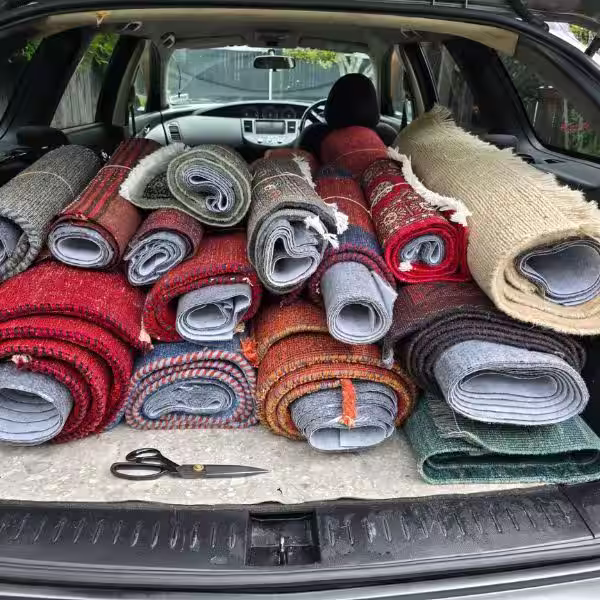 Non-slip rug underlay installed beneath a rug in Auckland to reduce movement and improve floor stability