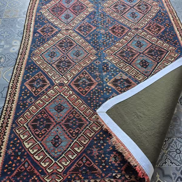Cotton fabric rug backing reinforcement for handmade rug restoration in Auckland