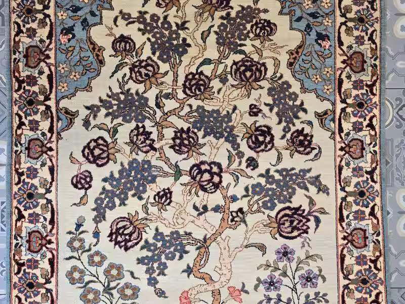 Silk rug colour restoration in Auckland focusing on delicate dye balance and fibre protection